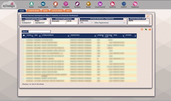 myTimologisi Έσοδα